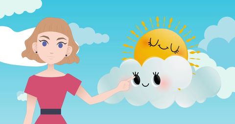Playful Concept of Mentoring with Cartoon Sun and Clouds - Download Free Stock Images Pikwizard.com