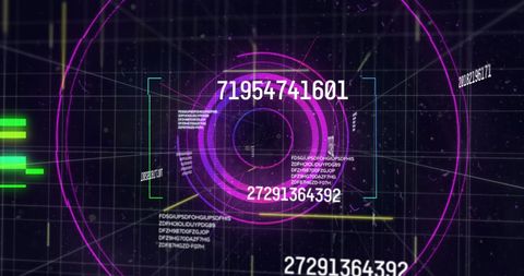 Digital financial data scan with futuristic display