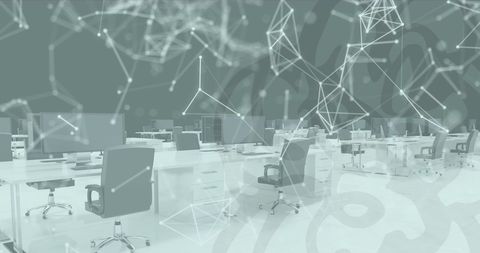 Futuristic Office Network Concept with Digital Connections Overlay - Download Free Stock Images Pikwizard.com
