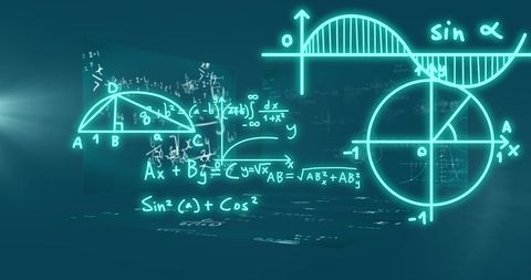 Mathematical Expressions on Digital Board Background - Download Free Stock Images Pikwizard.com