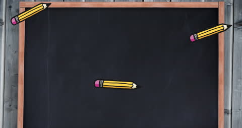 Pencil Icons on Blackboard for Education Concept