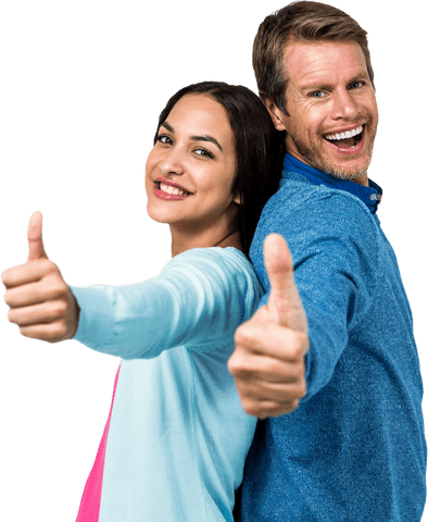 Happy Couple Making Thumbs Up Transparent Background - Download Free Stock Videos Pikwizard.com