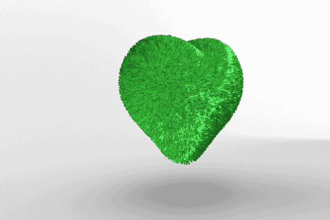 Digital Grass Heart on Transparent Background, Vector Illustration
