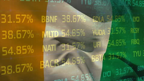 Irish Flag Overlay on Financial Data Projection