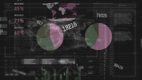 Abstract Global Data Processing and Analysis Animation
