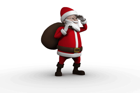 Jolly Santa Claus Illustration on Transparent Background