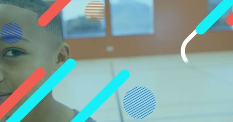 Youthful Energy Portrait with Dynamic Graphic Overlay