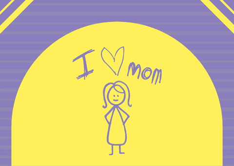 childlike appreciation drawing of mother with caption 'i love mom' on transparent background - Download Free Stock Videos Pikwizard.com