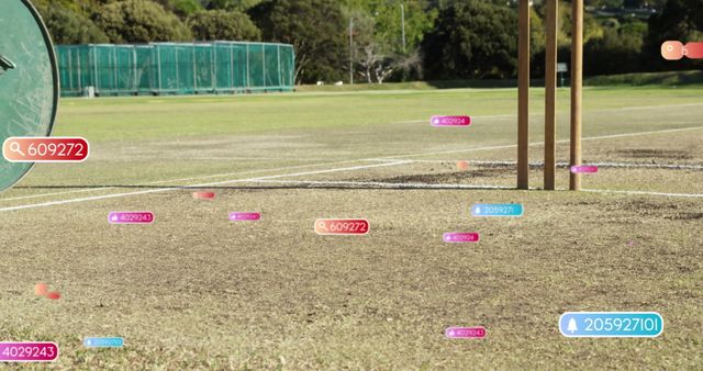 Cricket Pitch with Social Media Notifications Illustrating Digital Connectivity - Download Free Stock Images Pikwizard.com