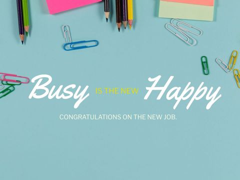 Motivational Quote with Office Supplies on New Job Success - Download Free Stock Templates Pikwizard.com