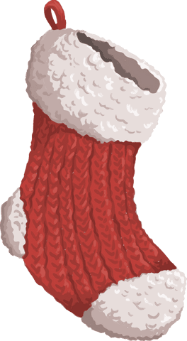 red knitted christmas stocking with white fur trim on transparent background - Download Free Stock Videos Pikwizard.com