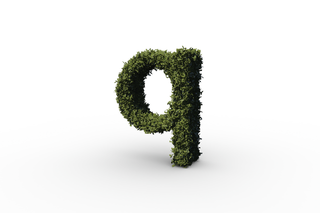 Transparent Greenery Style 3D Letter 'Q' Made of Leaves - Download Free Stock Videos Pikwizard.com