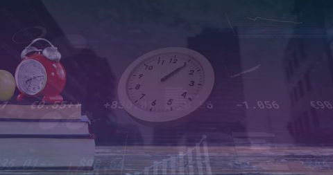 Data Processing with Clock and Business Interface Elements - Download Free Stock Images Pikwizard.com