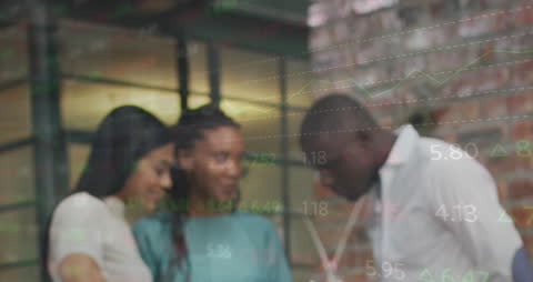 Diverse Business Team Analyzing Financial Data Reflections