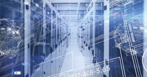 Network Servers and Digital Data Processing Visualization - Download Free Stock Images Pikwizard.com