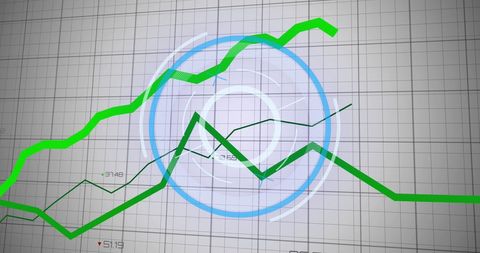 Abstract Digital Graph with Data Visuals and Scope Interface - Download Free Stock Images Pikwizard.com