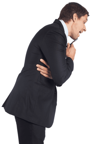 Smiling Businessman on Transparent Background Celebrating Success