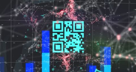 Digital QR Code Integration with Abstract Network Connections - Download Free Stock Images Pikwizard.com