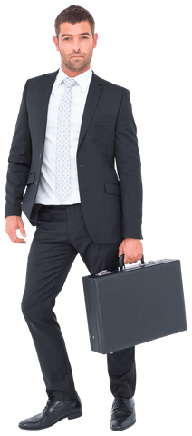 confident businessman holding black briefcase mid-action - Download Free Stock Videos Pikwizard.com