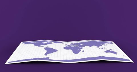 Minimalist World Map with Flight Path Animation