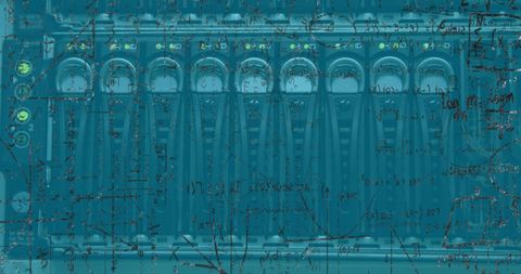 Complex Mathematical Data Overlay on Computer Server Lights - Download Free Stock Images Pikwizard.com
