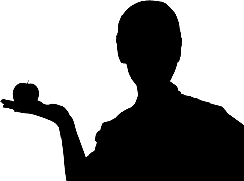 silhouette of woman holding apple on transparent background - Download Free Stock Videos Pikwizard.com