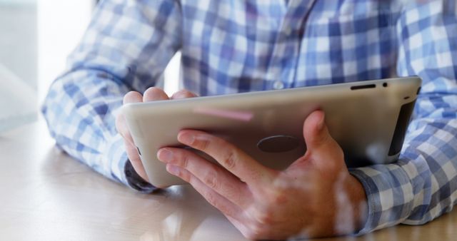 Person Using Tablet for Work at Desk with Digital Pen - Download Free Stock Images Pikwizard.com