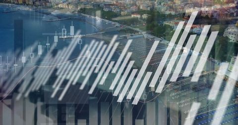 Financial Graphs Overlay on Cityscape Illustrating Global Market Trends - Download Free Stock Images Pikwizard.com