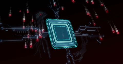 Digital Security Circuit Board with Binary Code - Download Free Stock Images Pikwizard.com