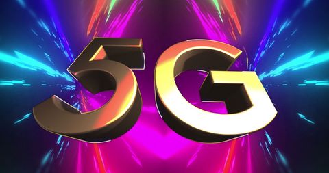 Vibrant 5G Technology Representation with Digital Effects