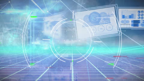 Futuristic Digital Interface with Connection Network