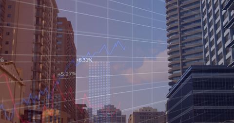 Financial Graphs Overlay Urban Skyline Representing Global Economy - Download Free Stock Images Pikwizard.com