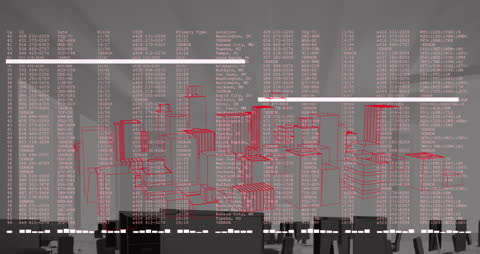 Futuristic Data Visualization and 3D City Projection in Office Space