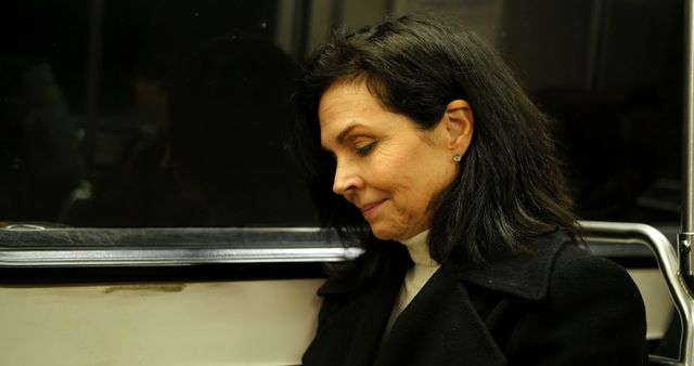 Tired Woman Sitting in a Train Car - Download Free Stock Images Pikwizard.com