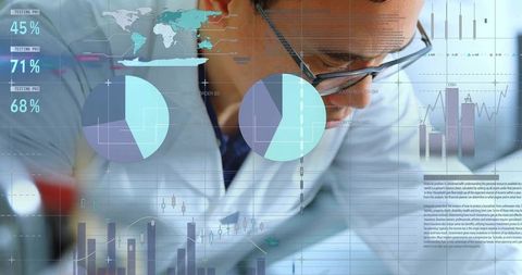 Tech-savvy Scientist Analyzing Data with Futuristic Tools