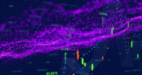 Futuristic Digital Financial Data Visualization with Purple Wave Patterns - Download Free Stock Images Pikwizard.com