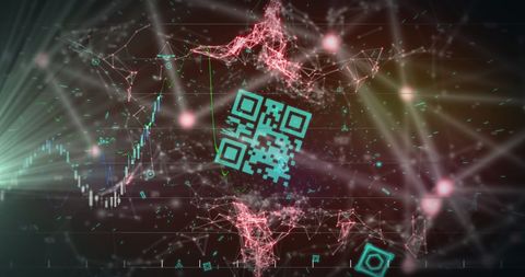 Abstract Financial Data and QR Code Digital Network Visualization - Download Free Stock Images Pikwizard.com