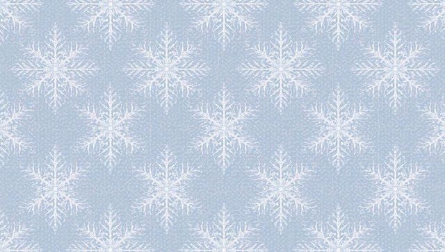 Delicate white snowflake repeat on pale blue speckled seamless winter textile pattern