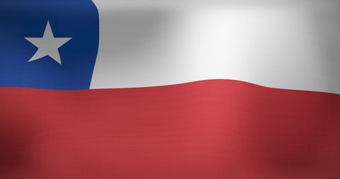 Waving Chilean Flag Against Neutral Background