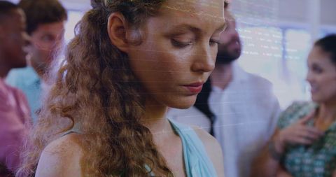 Pensive Businesswoman Analyzing Processing Financial Data