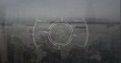 Futuristic HUD Analytics Reticle on Digital World Map - Download Free Stock Images Pikwizard.com
