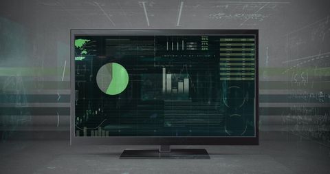 Futuristic Digital Data Dashboard on Computer Screen - Download Free Stock Images Pikwizard.com