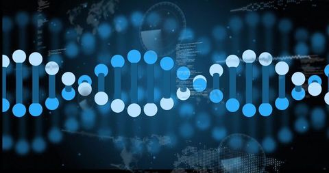 innovative dna double helix on futuristic virtual interface - Download Free Stock Images Pikwizard.com