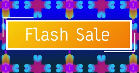 Bright Retro Flash Sale Promotional Banner in Kaleidoscopic Design