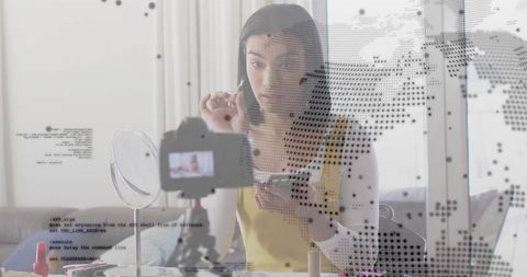 Beauty Vlogger Shaping Modern Makeup Trends Filming Lifestyle Video