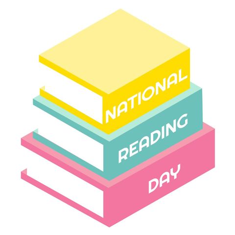 colorful stacked books illustrating national reading day - Download Free Stock Templates Pikwizard.com