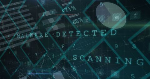 Cybersecurity Alert with Digital Malware Detection Processes - Download Free Stock Images Pikwizard.com