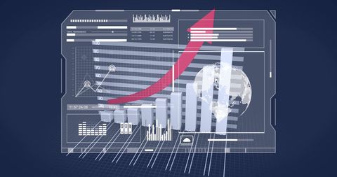 Global Business Growth with Digital Analytics Interface - Download Free Stock Images Pikwizard.com