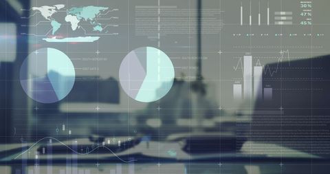 Abstract Business Data and Analytics Display in Modern Office - Download Free Stock Images Pikwizard.com