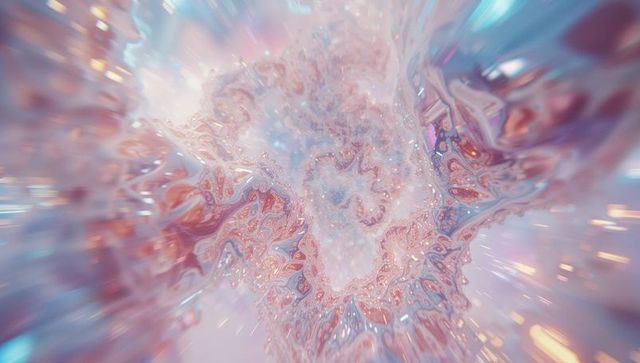 Abstract Fluid Whirlwind in Neon Pastel Wonderland